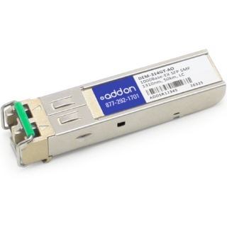 Picture of AddOn D-Link DEM-314GT Compatible TAA Compliant 1000Base-EX SFP Transceiver (SMF, 1310nm, 50km, LC)