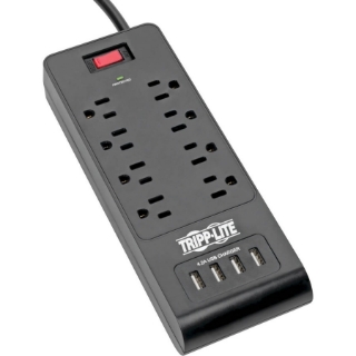 Picture of Tripp Lite Surge Protector Power Strip 8-Outlets 4 USB Ports 6ft Cord Black
