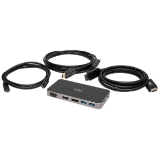 Picture of C2G Dual Monitor Docking Station Kit - USB C to 4K HDMI, DisplayPort & VGA