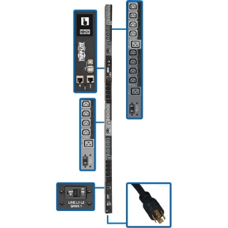 Picture of Tripp Lite 3-Phase PDU Switched 10kW 200/208/240V 24 C13;6 C19 L15-30P TAA