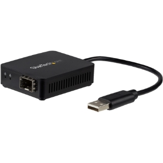 Picture of StarTech.com USB to Fiber Optic Converter - Open SFP - USB 2.0 100Mbps Ethernet Network Adapter - Windows & Linux - SFP Adapter