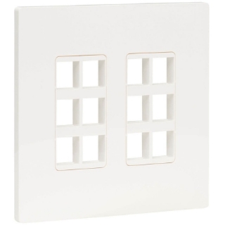 Picture of Tripp Lite 12-Port Keystone Double-Gang Faceplate, White, TAA