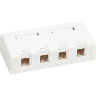 Picture of Tripp Lite Surface-Mount Box for Keystone Jacks - 4 Ports, White