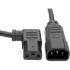 Picture of Tripp Lite 2ft Computer Power Cord Extension Cable C14 to Right Angle C13 10A 18AWG 2'