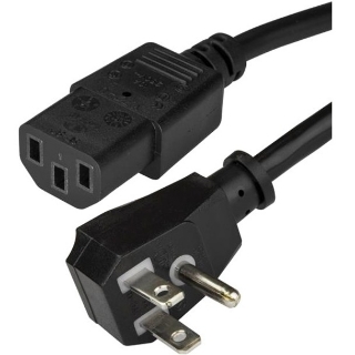 Picture of StarTech.com 15ft(4.5m) Computer Power Cord, Flat 5-15P to C13, 10A 125V 18AWG, Black Replacement AC PC Power Cord, TV/Monitor Power Cable