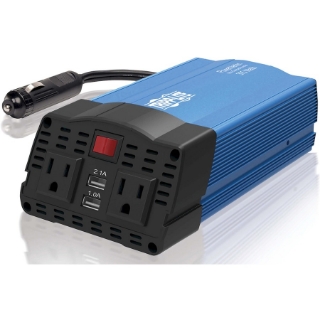 Picture of Tripp Lite 375W Car Power Inverter 2 Outlets 2-Port USB Charging AC to DC