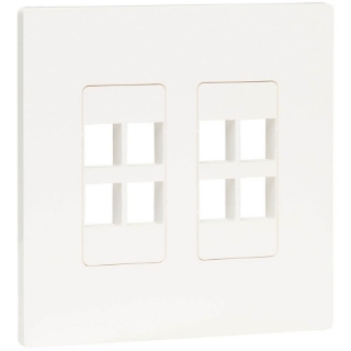 Picture of Tripp Lite 8-Port Keystone Double-Gang Faceplate, White, TAA