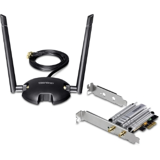 Picture of TRENDnet AC1200 High Power Long Range Wireless Dual Band PCIe Adapter; TEW-807ECH; 1M (3.3ft) Extension Cable; Magnetic Mounting Base; High Power Radio; Increase Wifi W/ 5DBI Antennas; PCIe Compatible