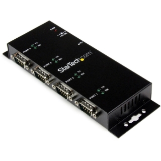 Picture of StarTech.com USB to Serial Adapter Hub - 4 Port - Industrial - Wall Mount - Din Rail - COM Port Retention - FTDI USB Serial