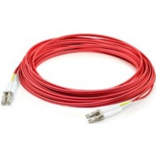 Picture of AddOn 10m LC (Male) to LC (Male) Red OM3 Duplex Fiber OFNR (Riser-Rated) Patch Cable