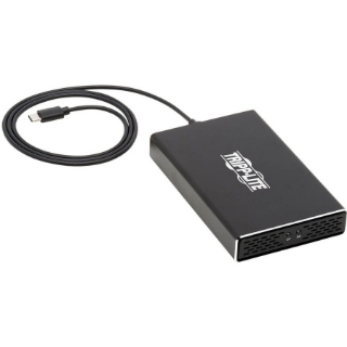 Picture of Tripp Lite USB C to Dual M.2 SATA SSD/HDD Enclosure Adapter USB 3.1 Gen 2 Black