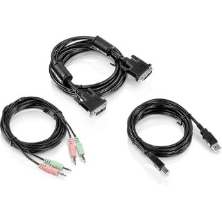 Picture of TRENDnet 10 ft. DVI-I, USB, and Audio KVM Cable Kit, Connect a DVI Computer to the TRENDnet TK-232DV KVM Switch, USB Mouse/Keyboard, DVI-I, & 3.5mm Audio Connections, TK-CD10