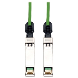 Picture of Tripp Lite 3M SFP+ 10Gbase-CU Twinax Passive Copper Cable SFP-H10GB-CU3M Compatible Green 10ft 10'