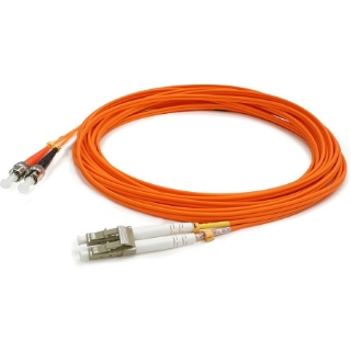 Picture of AddOn 2m LC (Male) to ST (Male) Orange OM3 Duplex Plenum-Rated Fiber Patch Cable