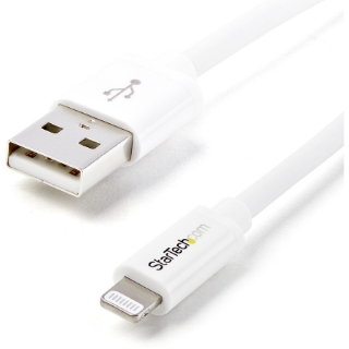 Picture of StarTech.com 1m (3ft) White Apple&reg; 8-pin Lightning Connector to USB Cable for iPhone / iPod / iPad