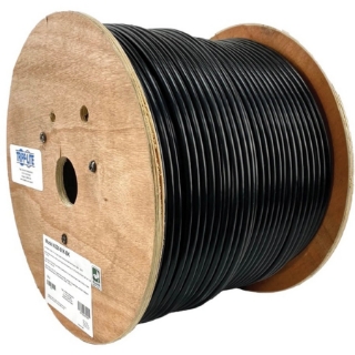 Picture of Tripp Lite Cat6/Cat6e Bulk Ethernet 600 MHz Solid-Core Direct-Burial Outdoor-Rated UTP Bulk Ethernet Cable - Black, 1,000 ft. (304.8 m)