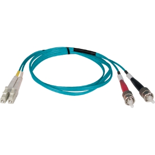 Picture of Tripp Lite 1M 10Gb Duplex Multimode 50/125 OM3 LSZH Fiber Optic Patch Cable LC/ST Aqua 3' 3ft 1 Meter