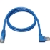 Picture of Tripp Lite 10ft Cat6 Gigabit Molded Patch Cable RJ45 Left Angle to Straight M/M Blue 10'