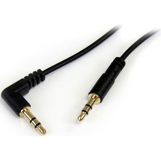 Picture of StarTech.com 6 ft Slim 3.5mm to Right Angle Stereo Audio Cable - M/M