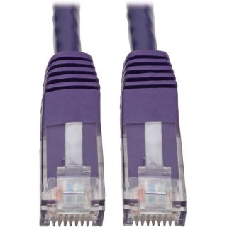 Picture of Tripp Lite Cat6 Cat5e Gigabit Molded Patch Cable RJ45 MM 550MHz Purple 15ft