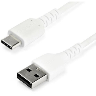 Picture of StarTech.com 2m USB A to USB C Charging Cable - Durable Fast Charge & Sync USB 2.0 to USB Type C Data Cord - Aramid Fiber M/M 60W White