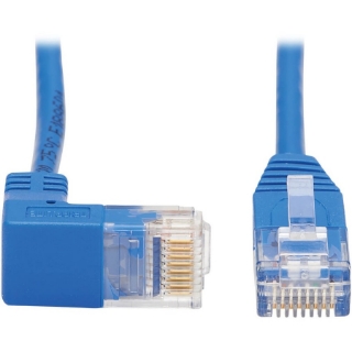 Picture of Tripp Lite Cat6 Ethernet Cable Down Right Angled Slim Molded M/M Blue 15ft