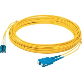 Picture of AddOn 41m LC (Male) to SC (Male) Straight Yellow OS2 Duplex LSZH Fiber Patch Cable