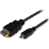 Picture of StarTech.com 3m Micro HDMI to HDMI Cable with Ethernet, 4K High Speed Micro HDMI Type-D Device to HDMI Monitor Adapter/Converter Cord