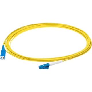 Picture of AddOn 50cm LC (Male) to SC (Male) Straight Yellow OS2 Simplex LSZH Fiber Patch Cable