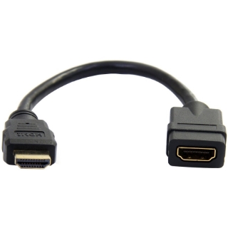 Picture of StarTech.com 6in HDMI Extension Cable, Short HDMI Cable Extender Male to Female, 4K UHD HDMI Port Saver M/F, HDMI 1.4, HDMI Dongle