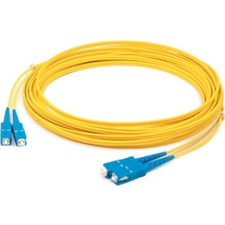 Picture of AddOn 78m SC (Male) to SC (Male) Straight Yellow OS2 Duplex LSZH Fiber Patch Cable