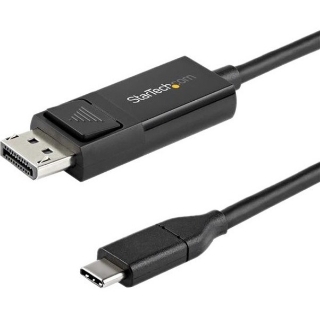 Picture of StarTech.com 6ft (2m) USB C to DisplayPort 1.2 Cable 4K 60Hz - Reversible DP to USB-C / USB-C to DP Video Adapter Monitor Cable HBR2/HDR