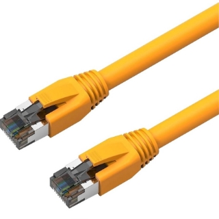 Picture of Axiom 4FT CAT8 2000mhz S/FTP Shielded Patch Cable Snagless Boot (Yellow)