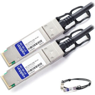 Picture of AddOn Dell DAC-QSFP28-100G-2M Compatible TAA Compliant 100GBase-CU QSFP28 to QSFP28 Direct Attach Cable (Passive Twinax, 2m)