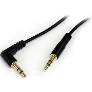 Picture of StarTech.com 1 ft Slim 3.5mm to Right Angle Stereo Audio Cable - M/M