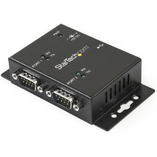 Picture of StarTech.com USB to Serial Adapter - 2 Port - Wall Mount - Din Rail Clips - Industrial - COM Port Retention - FTDI - DB9