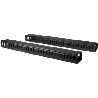 Picture of StarTech.com Vertical Cable Organizer with Finger Ducts - Vertical Cable Management Panel - Rack-Mount Cable Raceway - 0U - 6 ft.