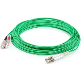 Picture of AddOn 3m LC (Male) to SC (Male) Green OM1 Duplex PVC Fiber Patch Cable