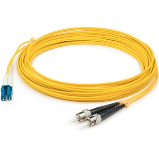 Picture of AddOn 3m LC (Male) to ST (Male) Yellow OS2 Duplex Fiber OFNR (Riser-Rated) Patch Cable
