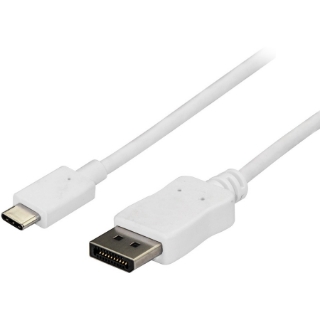 Picture of StarTech.com 6ft/1.8m USB C to DisplayPort 1.2 Cable 4K 60Hz - USB Type-C to DP Video Adapter Monitor Cable HBR2 - TB3 Compatible - White