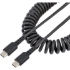 Picture of StarTech.com 3ft (1m) USB C Charging Cable, Coiled Heavy Duty Fast Charge & Sync USB-C Cable, High Quality USB 2.0 Type-C Cable, Black