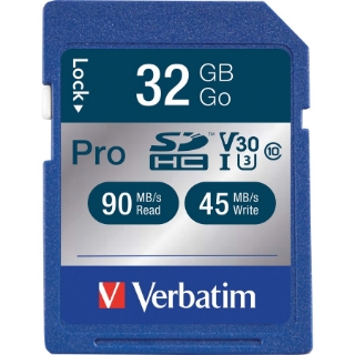 Picture of Verbatim 32GB Pro 600X SDHC Memory Card, UHS-1 U3 Class 10