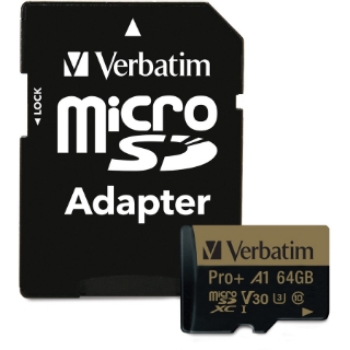 Picture of Verbatim PRO Plus 64 GB Class 10/UHS-I (U3) microSDXC - 1 Pack