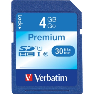 Picture of Verbatim 4GB Premium SDHC Memory Card, UHS-I Class 10