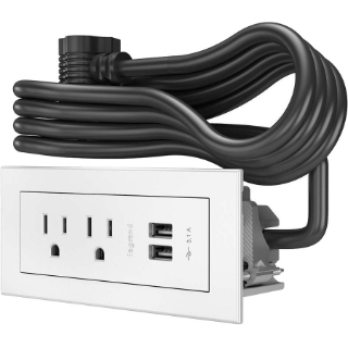 Picture of C2G Wiremold Radiant Furniture Power Center (2) Outlet (2) USB, White