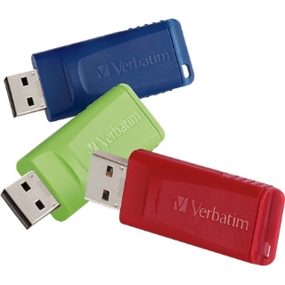 Picture of Verbatim 4GB Store 'n' Go USB Flash Drive - 3pk - Red, Green, Blue