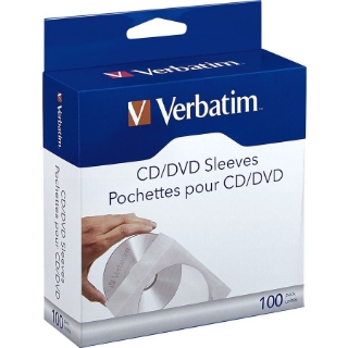 Picture of Verbatim CD/DVD Paper Sleeves with Clear Window - 100pk Box