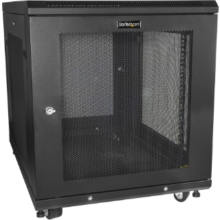 Picture of StarTech.com 12U 19" Server Rack Cabinet 4 Post Adjustable Depth 2-30" w/Casters/Cable Management/1U Shelf, Locking Doors and Side Panels