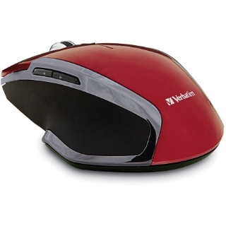 Picture of Verbatim Wireless Notebook 6-Button Deluxe Blue LED Mouse - Red