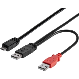 Picture of StarTech.com 3 ft USB Y Cable for External Hard Drive - Dual USB A to Micro B